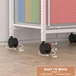 Rolling File Cabinet with Adjustable Dividers, Mobile Filing Cabinet with Storage Drawer on Lockable Wheels, Hanging File Organizer Beside Under Desk for Office, Home, White（Patent Pending） - Image 6