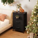 AODK Dresser for Bedroom Nightstand Small Dressers Chest of Drawers End Table for Living Room, Closet Dresser with 3 Storage Drawers Organizer Clothes, Black - Image 3