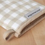 KitchenAid Gingham Mini Oven Mitt 2-Pack Set, Milkshake Tan, 5.5"x8" - Image 4