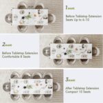 STHOUYN White Marble Extendable Dining Room Table for 8 10, 70.9" (86.6") x 31.5", Rectangle Dinner Table for 6-10, Modern Expandable Retractable Kitchen Table (White) - Image 6