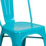 EMMA + OLIVER Commercial Grade Teal-Blue Metal Indoor-Outdoor Stackable Chair - Image 10