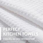 Wealuxe Super Absorbent Kitchen Towels 12 Pack - Premium 100% Cotton Kitchen Towels, 450GSM Thick Machine Washable White Dish Towels for Kitchen Drying, Cleaning, Dobby Weave, Unmatched Quality - Image 3