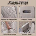 Signature Design by Ashley Boyington Contemporary Leather Match Power Recliner with Adjustable Headrest, Cup Holders, USB Port and Air Massage System, Light Gray - Image 5