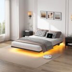 Floating Bed Frame Queen Size, Heavy Duty Bedframe with Smart LED Lights & Charging Station, Modern Metal Platform Bed, Easy Assembly No Box Spring Needed, 8 Inch - Image 9