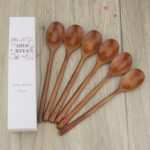 Wooden Spoons, 6 Pieces 9 Inch Wood Soup Spoons for Eating Mixing Stirring, Wood Spoon with Japanese Style Kitchen Utensil - Image 8