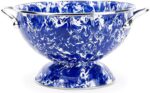 Golden Rabbit Enamelware Medium Colander, 3 quart, Cobalt Swirl - Image 2