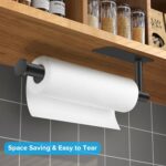 2nd Gen Paper Towel Holder Under Cabinet No Drilling, [More Sturdy] Self Adhesive or Drilling Paper Towel Holder Wall Mount for Kitchen,RV [Fit Mega Paper Towel Roll] SUS304 Stainless Steel - Image 4