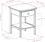Winsome 22 x 18 x 18-Inch Wood Curved End Table/Night Stand with One Drawer, Brown (94918) - Image 4