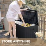 Devoko 100 Gallon Waterproof Large Resin Deck Box Indoor Outdoor Lockable Storage Container for Patio Furniture Cushions Garden Tools (100 Gallon, Black) - Image 9