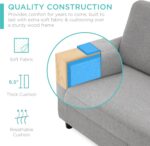 Best Choice Products Upholstered Sectional Sofa for Home, Apartment, Dorm, Bonus Room, Compact Spaces w/Chaise Lounge, 3-Seat, L-Shape Design, Reversible Ottoman Bench, 680lb Capacity - Light Gray - Image 6