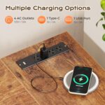 Huuger 63 Inch L Shaped Desk with Power Outlets and USB-C Port, 0.95 Inch Thicker Desktop, Reversible Computer Desk, Larger Office Corner Gaming Desk, Metal Frame, for Home Office, Study, Rustic Brown - Image 5