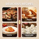 Wood Rolling Pin (15.75 Inches), Non-Stick Rolling Pin for Baking, Natural Sapele Wood Dough Roller for Pizza, Fondant, Pie, Cookie, Pastry, Essential Kitchen Tool - Image 4