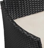 Yaheetech Patio Loveseat, Outdoor Wicker Double Chair w/Side Table, PE Rattan Furniture Set for Two People, Love Seat w/2 Removable Cushions & 1 Tempered Glass Side Table, Black/Beige - Image 9