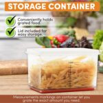 Spring Chef Professional Red 10" Parmesan Cheese Grater With Container, Stainless Steel & Soft Grip Handle, 4 Sided Kitchen Carrot Shredder, Handheld Box Grater for Potato, Veggie, Ginger, Hashbrown - Image 5