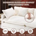 Ihanherry Cloud Sofa 77 Inch Loveseat, Modern Sectional Couch, 2-Seats Sofa for Living Room Bedroom and Apartment, Comfy Double Layer Upholstered Seat Cushion, Breathable Chenille Fabric, Beige - Image 6