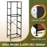 WLIVE Fabric Dresser for Bedroom, 5-Drawer Tall Dressers, Storage Organizer with Fabric Bins, Wood Top, Sturdy Steel Frame, Chest of Drawers for Closet, Hallway, Rustic Brown Wood Grain Print - Image 8