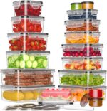 36-Piece Food Storage Containers with Lids(18 Container & 18 Lid), Plastic Food Containers for Pantry & Kitchen Storage and Organization, BPA-Free, Leak Proof, Reusable with Labels & Pen - Image 2