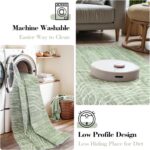 5x7 Sage Green Modern Abstract Area Rugs for Living Room, Washable Rugs for Nursery Bedroom, Non-Slip Minimalist Neutral Wave Striped Rugs for Playroom Boys, Throw Accent Rug Carpet for Dining Room - Image 9