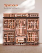 Clothes Rack, Portable Closet, 80.7 Inch Extra Large Capacity Wardrobe Closet, Clothes Storage Organizer with Shelves and 5 Hanging Rods, Easy to Assembly, Black PCT036B01 - Image 5