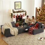 Vamcheer Modular Sectional Sofa - Modern L Shaped Boneless Couch with Deep Seat, Upholstered Sectional Couches for Living Room, Bedroom, Office, No Assembly Required, Gray - Image 4