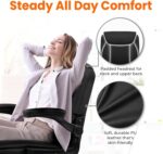 NEO CHAIR Office Desk Computer Chair Ergonomic Executive Mid-Back Leather Gaming Chair with Adjustable Flip-Up Armrests Wheels Swivel for Home Study Task (Jet Black) - Image 5