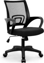 ETONEX Office Chair with Ergonomic Mid Back Cushion Lumbar Support Adjustable Swivel Rolling Computer Gaming Desk Chair Comfy Mesh Seat Wheels Home Executive Use (1, All Black) - Image 2