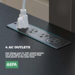 Rolanstar TV Stand with Mount and Power Outlet 59.1", Swivel TV Stand Mount for 32/45/55/60/65/70 inch TVs, Height Adjustable Modern Entertainment Center with Storage & LED Lights, Black TV Table - Image 5