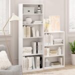Furinno JAYA Book Shelf, 3-Tier Bookshelf, Bookcase with Adjustable Shelves, 9.5 x 24.5 x 40.3, for Living Room, Bedroom, Home Office, White - Image 5