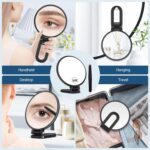 B Beauty Planet 30X Magnifying Mirror, Hand Mirror with Handle, Double Sided Hand Mirror with 30X/1X Magnification, Travel Essential Portable Foldable Makeup Mirror for Precision Makeup Black - Image 6