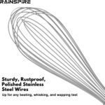 Rainspire 12-Inch Wire Whisk Stainless Steel, Balloon Whisks for Cooking, Wisk Wisking Tool With Soft Silicone Handle, Thick Durable Whisker for Blending, Beating, Whisking, Stirring, Black - Image 4