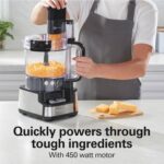 Hamilton Beach Stack & Snap Food Processor and Vegetable Chopper, BPA Free, Stainless Steel Blades, 12 Cup Bowl, 2-Speed 450 Watt Motor, Black (70725A) - Image 7