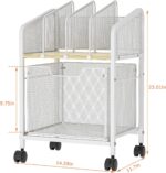 Rolling File Cabinet with Adjustable Dividers, Mobile Filing Cabinet with Storage Drawer on Lockable Wheels, Hanging File Organizer Beside Under Desk for Office, Home, White（Patent Pending） - Image 4