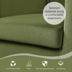 Yaheetech Velvet Accent Chair, Modern and Comfortable Armchairs, Upholstered Barrel Sofa Chair for Living Room Bedroom Waiting Room, Olive Green - Image 7