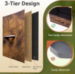 WLIVE Fabric Dresser for Bedroom, 5-Drawer Tall Dressers, Storage Organizer with Fabric Bins, Wood Top, Sturdy Steel Frame, Chest of Drawers for Closet, Hallway, Rustic Brown Wood Grain Print - Image 7