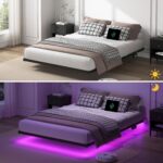 Floating Bed Frame Queen Size, Heavy Duty Bedframe with Smart LED Lights & Charging Station, Modern Metal Platform Bed, Easy Assembly No Box Spring Needed, 8 Inch - Image 7