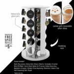 Kamenstein 20 Jar Revolving Countertop Spice Rack with Spices Included, FREE Spice Refills for 5 Years, Polished Stainless Steel with Black Caps, 30020 - Image 4