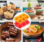 2PCS Silicone Muffin Cupcake Pan Molds, 6-Cavity Non Stick Silicone Muffin Pans for Baking Muffin, Cupcakes, Brownies and More, Food Grade and BPA Free (Orange and Red) - Image 5