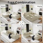108" Cloud Modular Sectional Couch with L-Shape Chaise, Modern Sectional Sofa with Deep Seat Couch, Ultra Soft Knit Fabric Couches for Living Room, No Assembly Required, Left Facing Chaise (Beige) - Image 5
