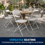 Flash Furniture Hercules Series Plastic Folding Chair - White - 4 Pack 650LB Weight Capacity Comfortable Event Chair-Lightweight Folding Chair - Image 10