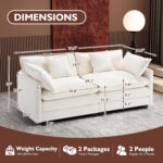 Ihanherry Cloud Sofa 77 Inch Loveseat, Modern Sectional Couch, 2-Seats Sofa for Living Room Bedroom and Apartment, Comfy Double Layer Upholstered Seat Cushion, Breathable Chenille Fabric, Beige - Image 3