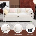 Ihanherry Cloud Sofa 77 Inch Loveseat, Modern Sectional Couch, 2-Seats Sofa for Living Room Bedroom and Apartment, Comfy Double Layer Upholstered Seat Cushion, Breathable Chenille Fabric, Beige - Image 7