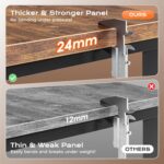 Huuger 63 Inch L Shaped Desk with Power Outlets and USB-C Port, 0.95 Inch Thicker Desktop, Reversible Computer Desk, Larger Office Corner Gaming Desk, Metal Frame, for Home Office, Study, Rustic Brown - Image 6