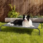 Bedsure Outdoor Elevated Dog Bed Large Sized Dog, Portable Indoor & Outdoor Cooling Raised Cot Pet Hammock Bed with Skid-Resistant Feet, Frame with Breathable Mesh, Grey, 49 inches - Image 10