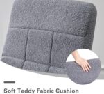 VECELO High Back Nursery Rocking Chair with Foot Rest, Teddy Upholstered Reclining Glider Rocker, Comfy Armchair Padded Seat Removable Side Pockets for Living Room, Bedroom, Balcony - Image 6