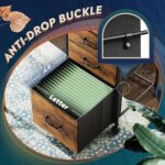 DEVAISE Mobile File Cabinet, Rolling Printer Stand with 3 Drawers, Fabric Vertical Filing Cabinet fits A4 or Letter Size for Home Office, Rustic Brown Wood Grain Print - Image 7