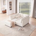 125 Inch Oversized Corduroy Modular Sectional Sofa, U Shaped Modular Couch with Storage, 5 Seat Convertible Corduroy Couch, Comfy Sectional Couches for Living Room with Foam, Light Beige - Image 8