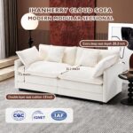 Ihanherry Cloud Sofa 77 Inch Loveseat, Modern Sectional Couch, 2-Seats Sofa for Living Room Bedroom and Apartment, Comfy Double Layer Upholstered Seat Cushion, Breathable Chenille Fabric, Beige - Image 4