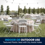 Flash Furniture Hercules Series Plastic Folding Chair - White - 4 Pack 650LB Weight Capacity Comfortable Event Chair-Lightweight Folding Chair - Image 5