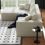 108" Cloud Modular Sectional Couch with L-Shape Chaise, Modern Sectional Sofa with Deep Seat Couch, Ultra Soft Knit Fabric Couches for Living Room, No Assembly Required, Left Facing Chaise (Beige) - Image 7