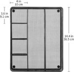 Amazon Basics Desk Drawer Organizer for Office and Home, Metal Mesh, Anti-Slip, 6 Compartments, Black - Image 6